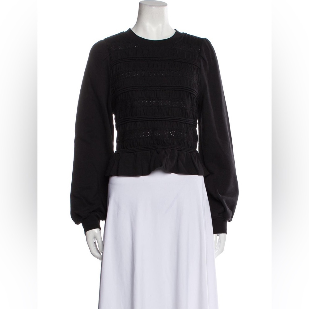 SEA New York Crew Neck Long Sleeve Crop Top - Size S